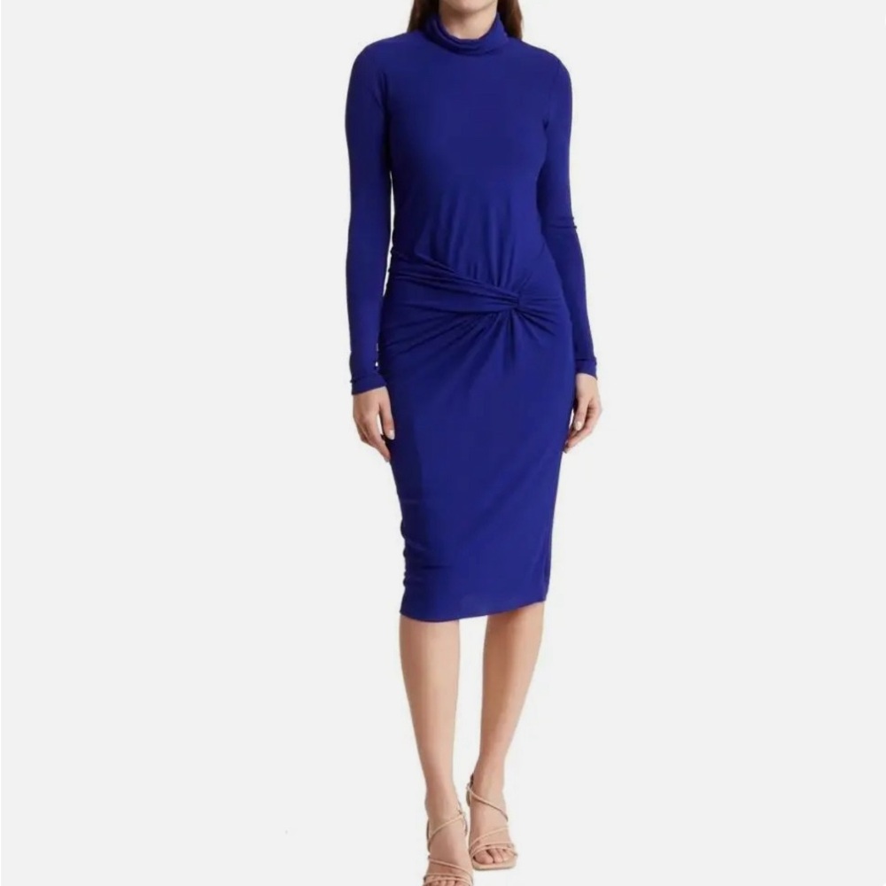 NWT REISS Freya-twist Bodycon Dress in Cobalt Blue In Size 8 - Picture 5 of 7